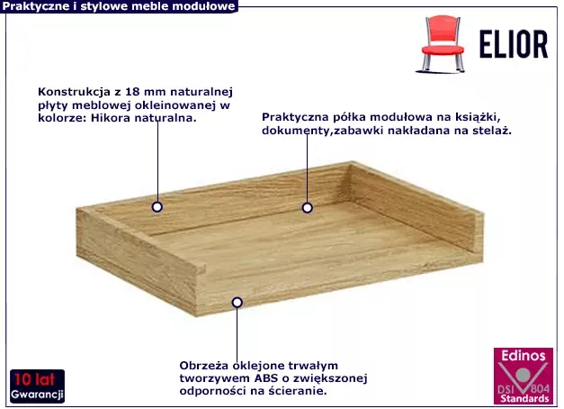 Półka modułowa 50 cm hikora - Xyska