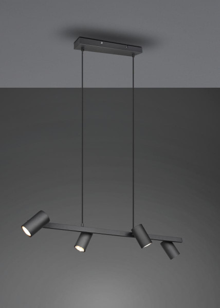 Lampa wisząca czarna MARLEY 4xGU10x35W wym:150x80x80 Trio