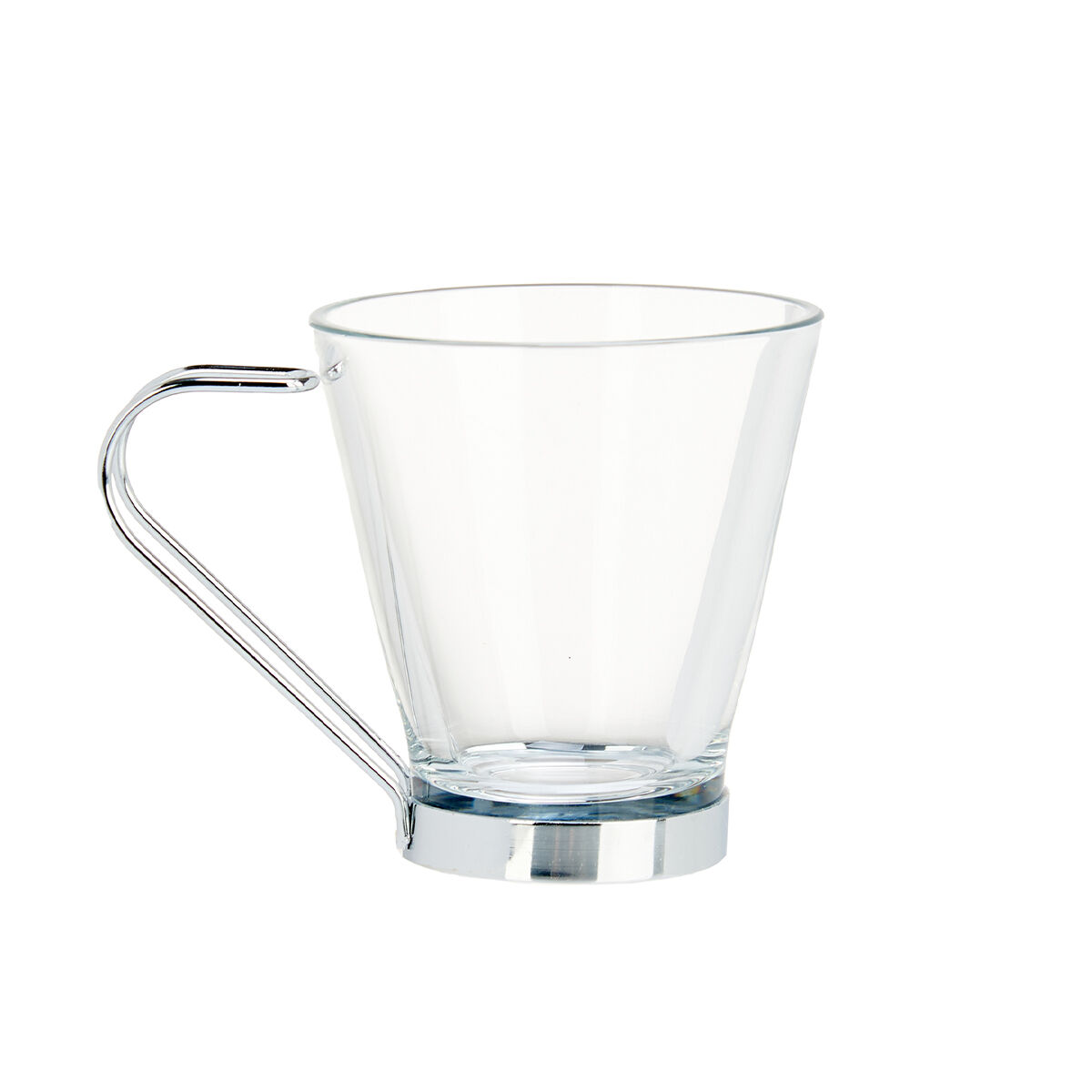 Chávena de café em vidro com pega de metal 8,5cl