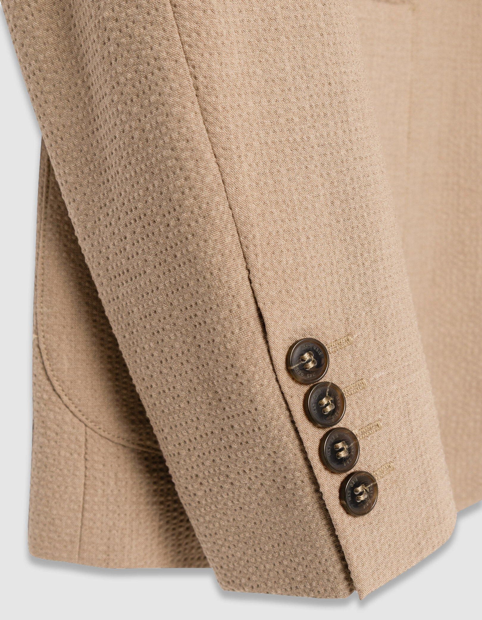 Veste de costume beige foncé seersucker TRAVEL SUIT Homme