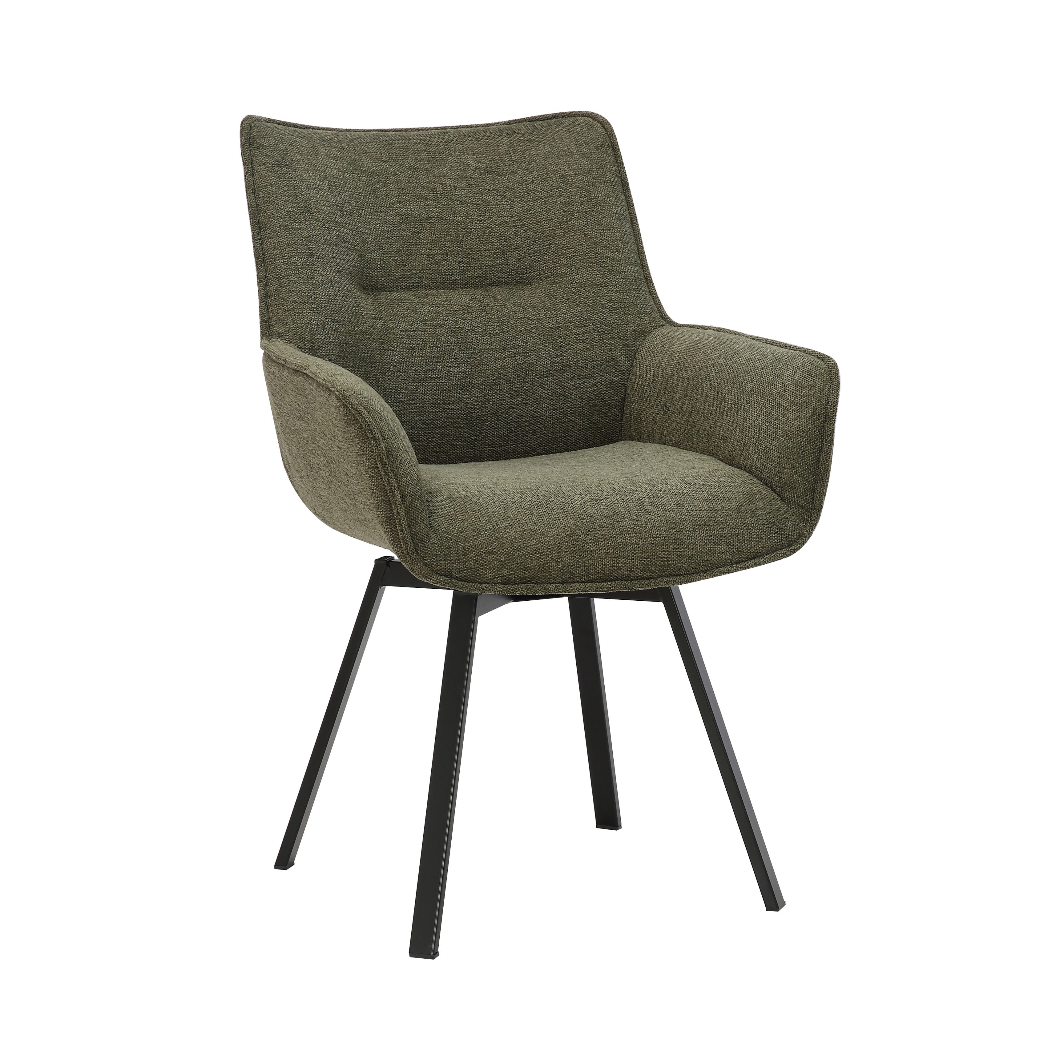 Porthos Home Mirri Swivel Fabric Dining Chair with Steel Legs