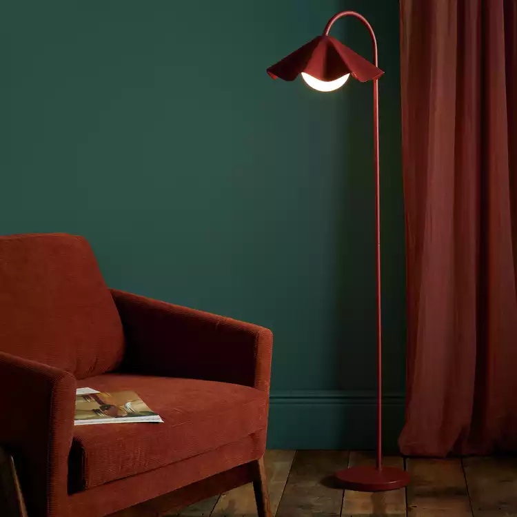 Habitat Yuno Pleat Floor Lamp - Red