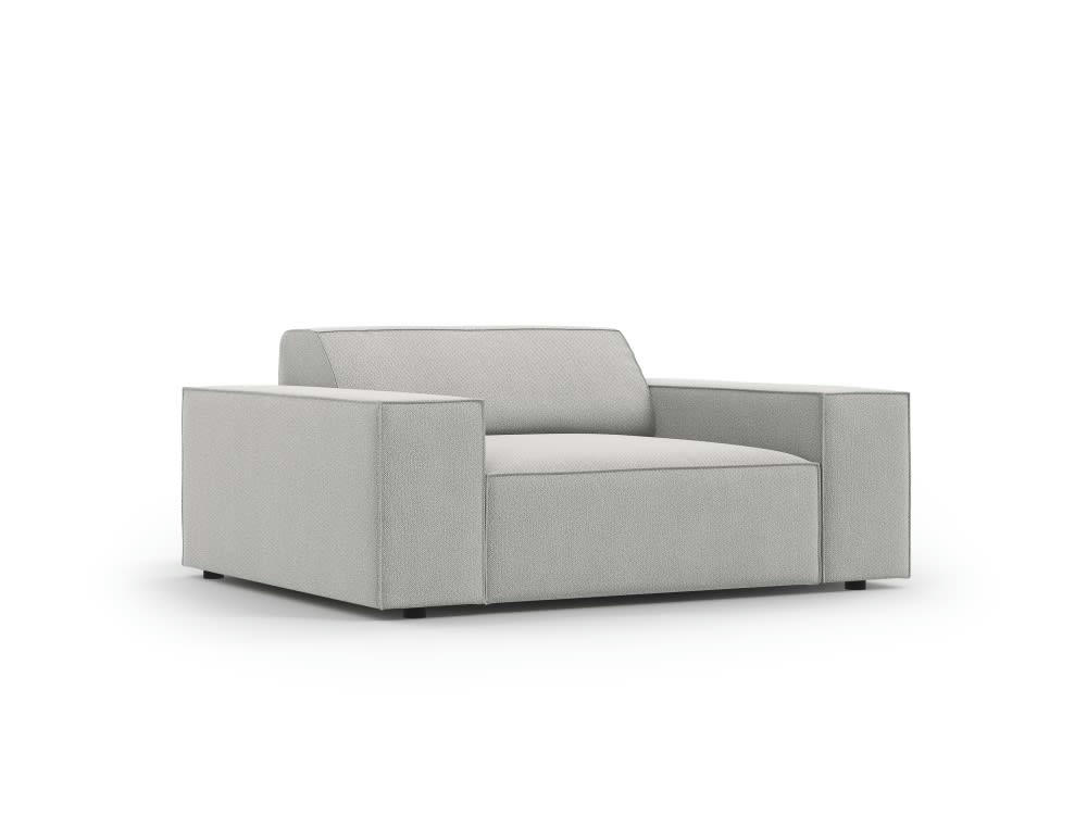 JODIE - Fauteuil en tissu structuré gris clair