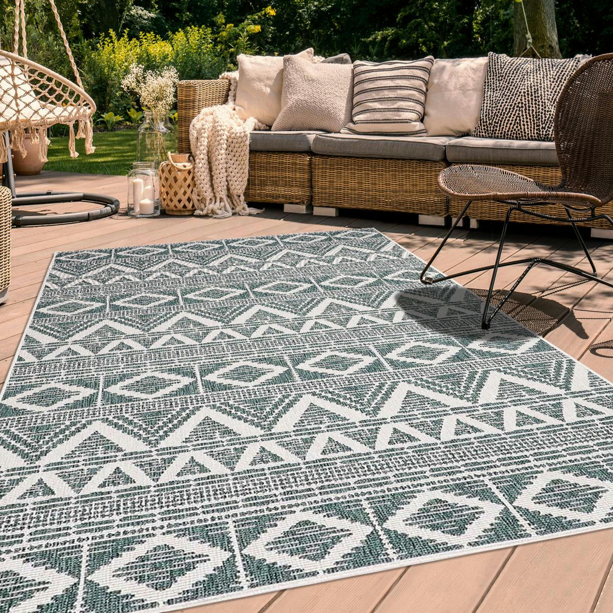 AF SKIO REVERSIBLE - Tapis extérieur vert 120x170