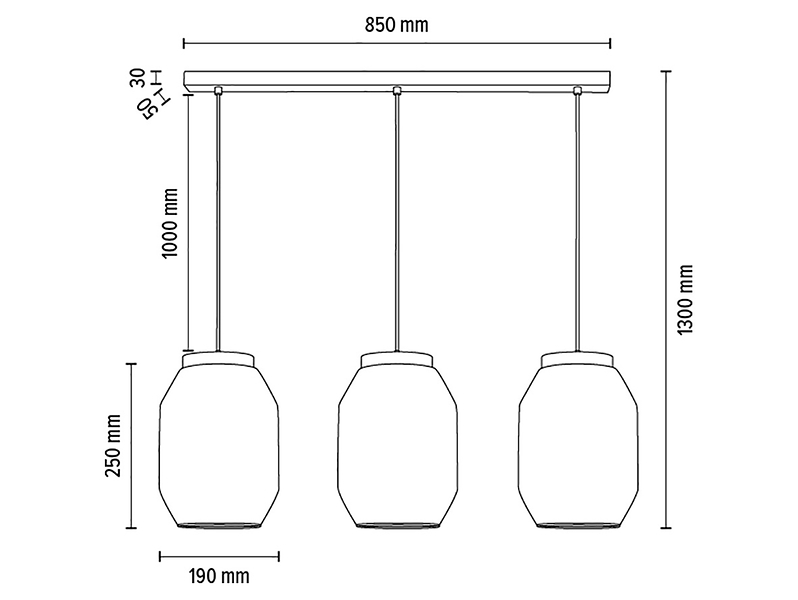Lampa wisząca Vaso Jute3-punktowa drewniana beżowa