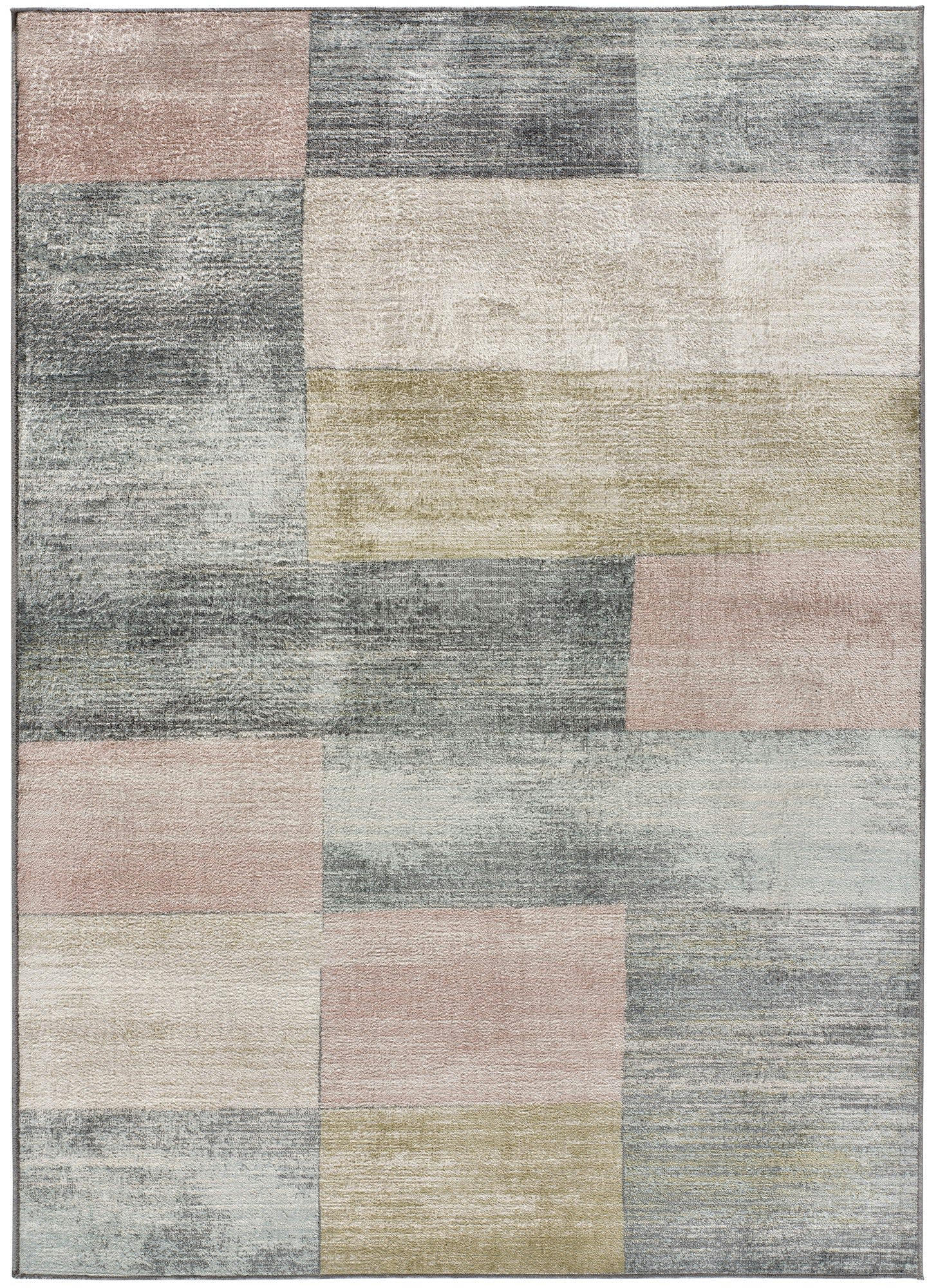 MARTINA - Tapis géométrique en viscose gris, 70X110 cm