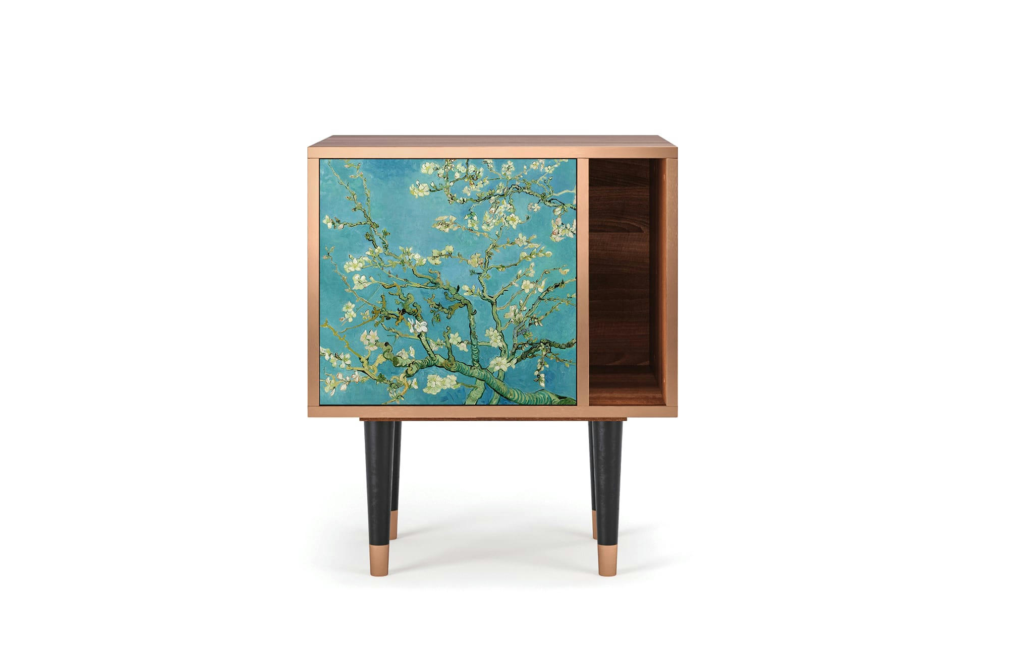 ALMOND BLOSSOM BY VAN GOGH - Table de chevet bleu 1 porte L 58 cm