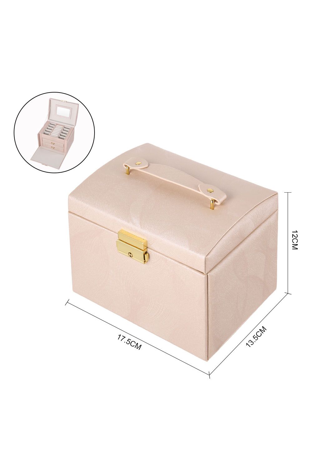 Living and Home Multi-Function Faux Leather Jewellery Storage Box with Drawers