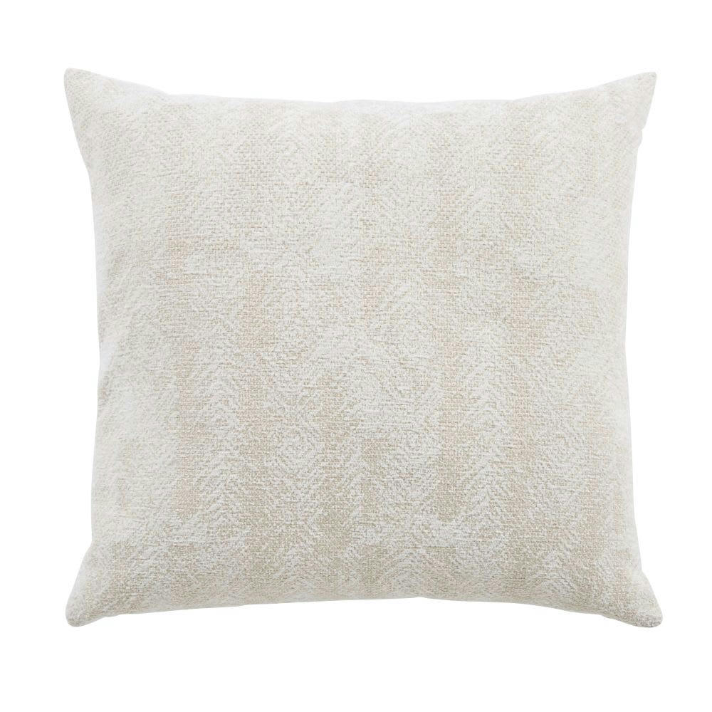 ISSOIRE - Coussin tissé jacquard écru 44x44