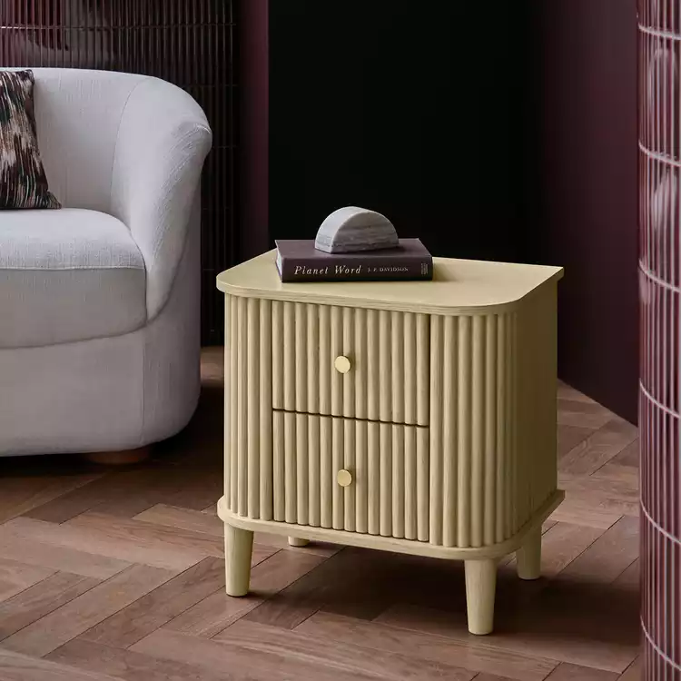 Habitat Kendi 2 Drawer Side Table - Natural