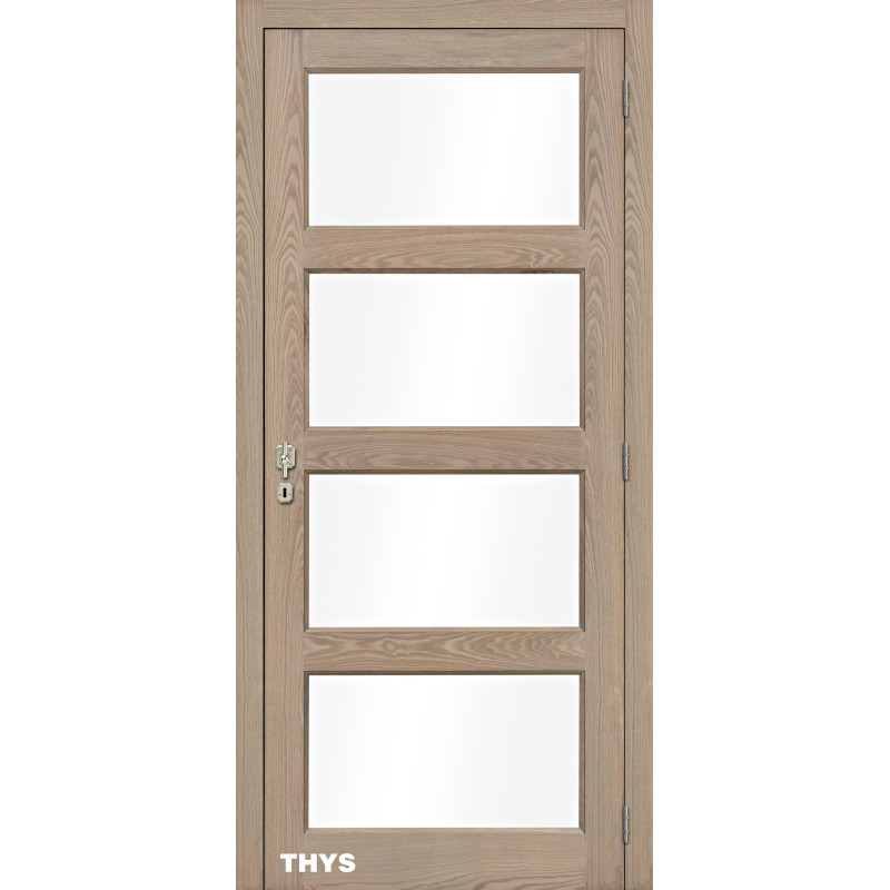 Bloc-porte fini vitré S50 chêne moderne 73 cm THYS