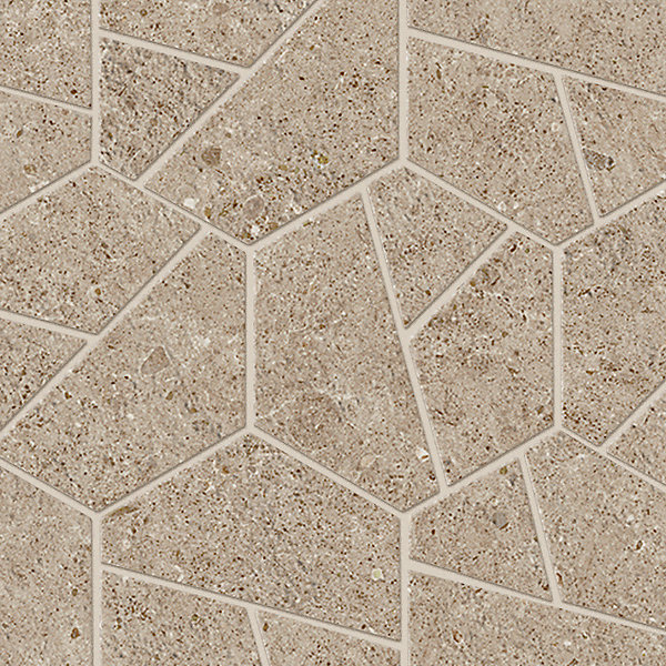 Mosaïque effet Pierre Calcaire Grège Hexa 28,5x25x0,9 cm Mat Domella - Sol et mur intérieur (vendu par carton de 0,428 m²) - RO'MA