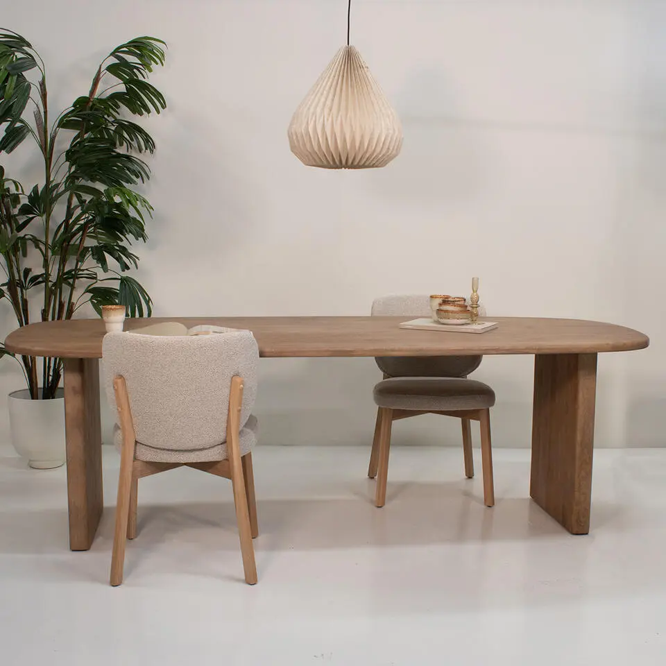 Eettafel Deens Ovaal - Naturel Mangohout - 200x100x77cm - Gin