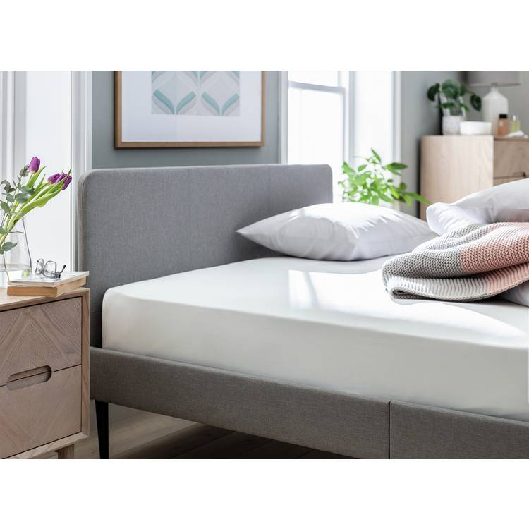 Habitat Cool Cotton Lyocell White Fitted Sheet - Single