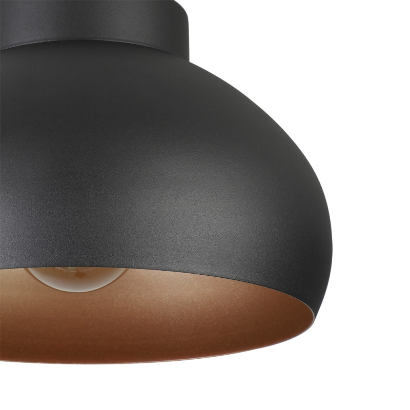 Plafonnier Mogano 2 noir et cuivre Ø 28 cm E27 40 W EGLO