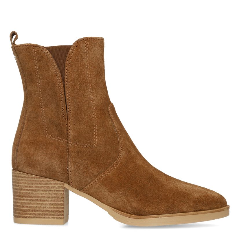 No Stress Bruine suède enkellaarsjes met hak