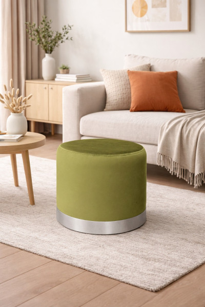 Pufa LUX elegancka podstawa metalowa szara BL75