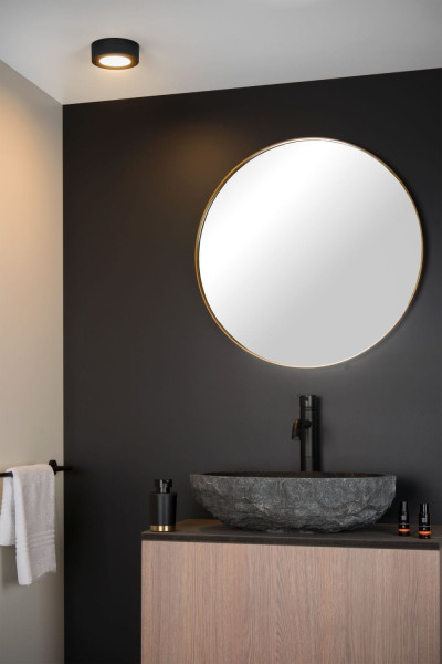 Plafon BRICE okrągły czarny LED 1x8W 11,7cm 827lm IP44 Lucide
