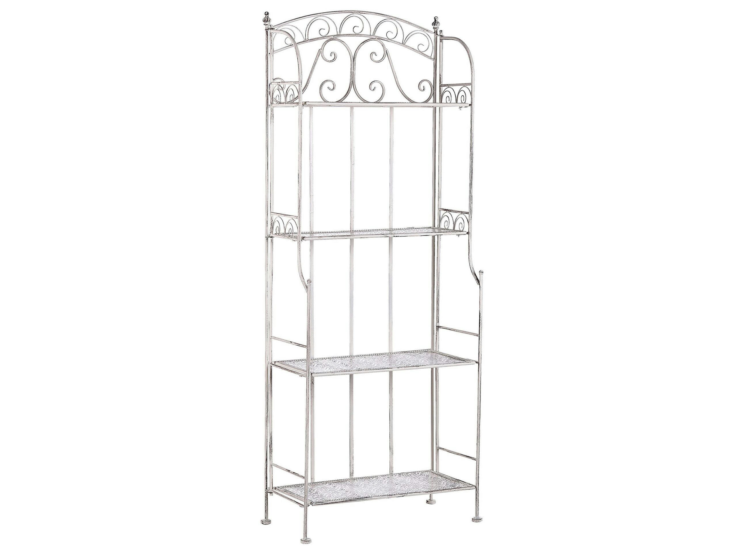 PADUA - Étagère de jardin en métal blanc 4 niveaux