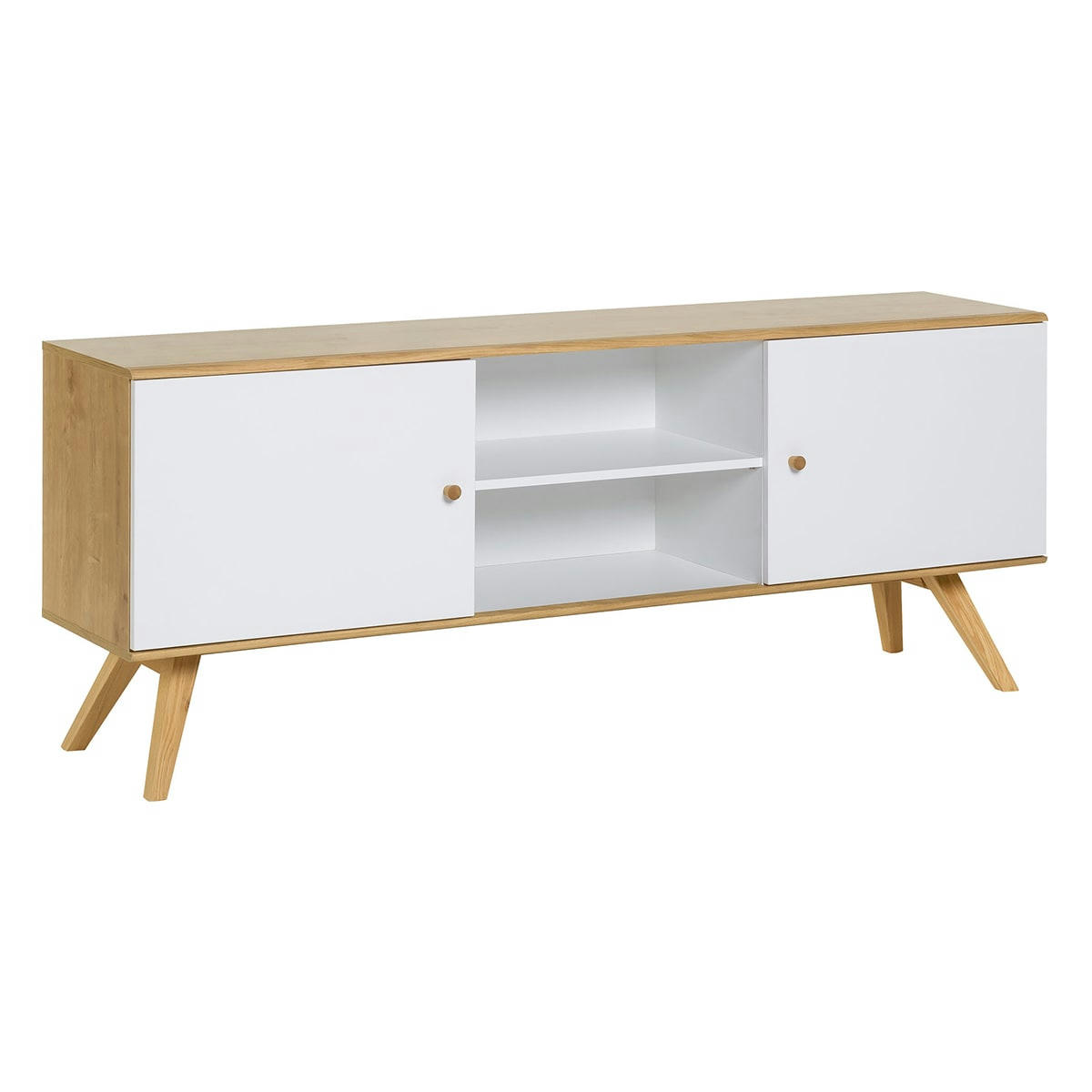 - Buffet long bas 2 portes blanc
