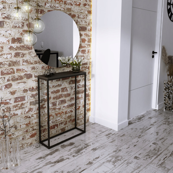 Konsolka Przedpokój Loft Wąska 60x20h80 Czarna CZ