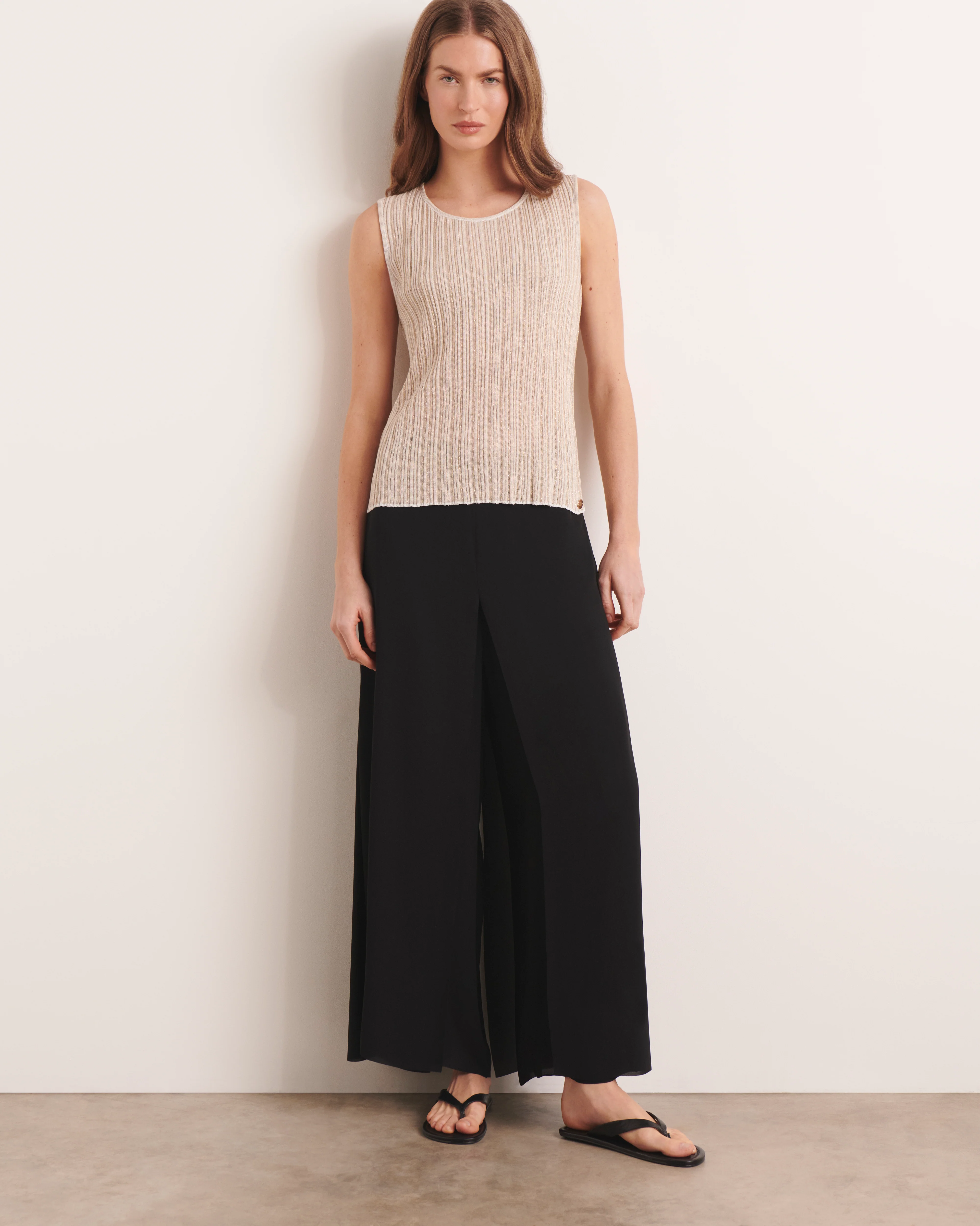 Débardeur beige en maille ARIANE13/13008/003