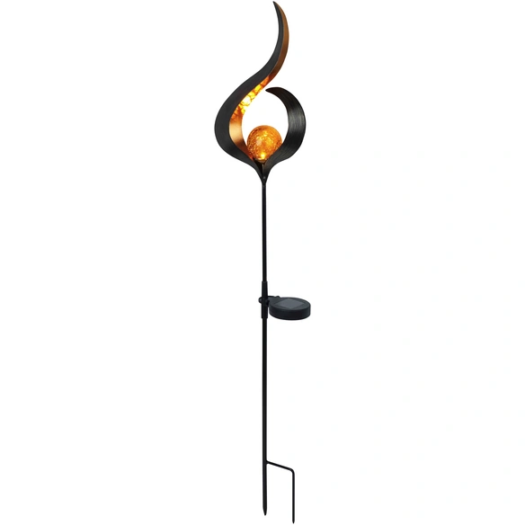 LED-Solarleuchte »Flame Svante 2«, H: 90 cm, schwarz, metall, mit Dämmerungssensor