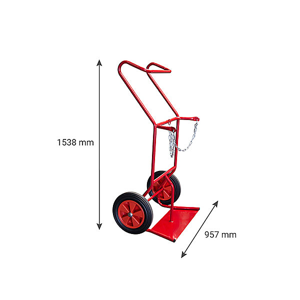 Diable porte-bouteilles pour chantier - 2 bouteilles - Roues caoutchouc - 810007956
