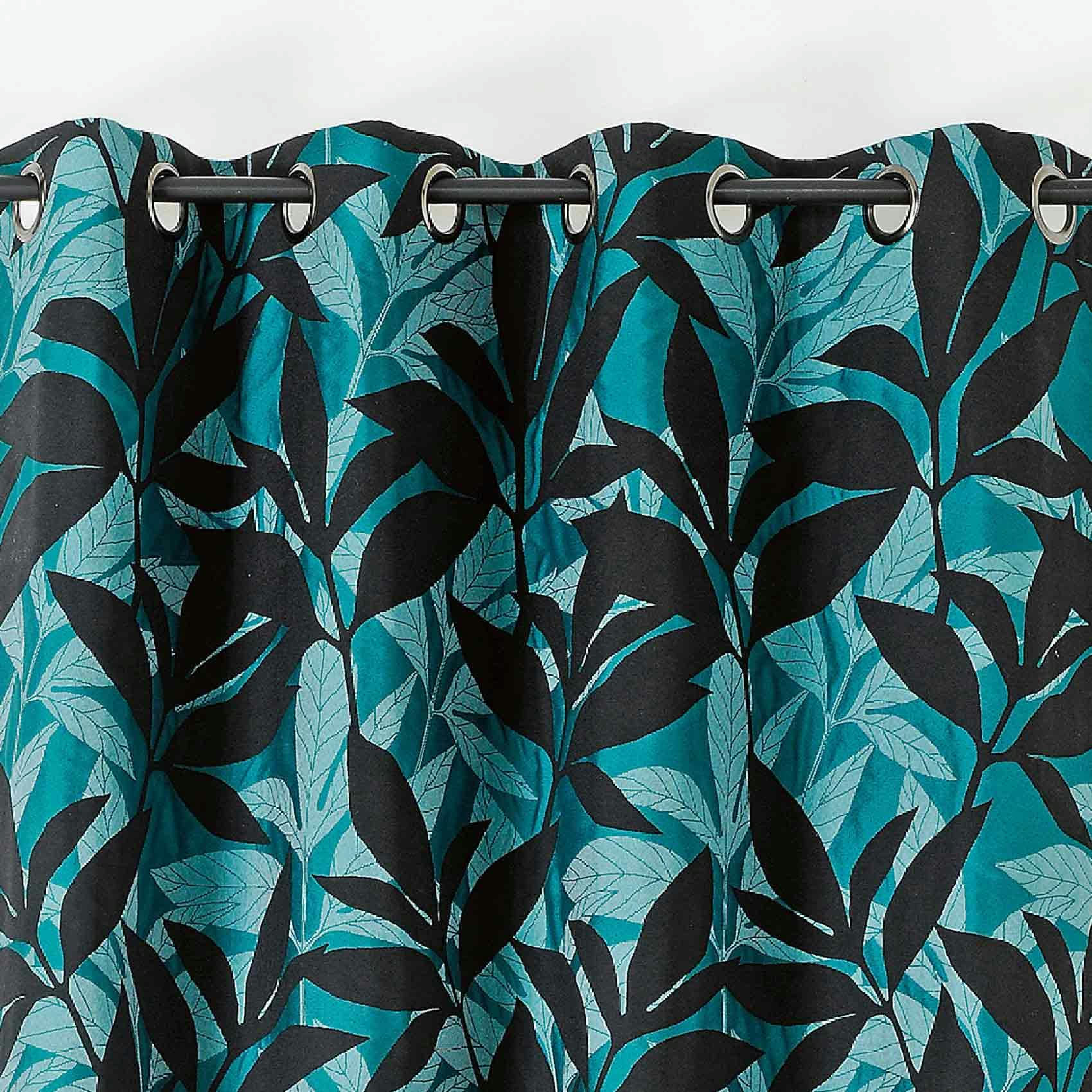 - Rideau d'ameublement aux feuillages exotiques
