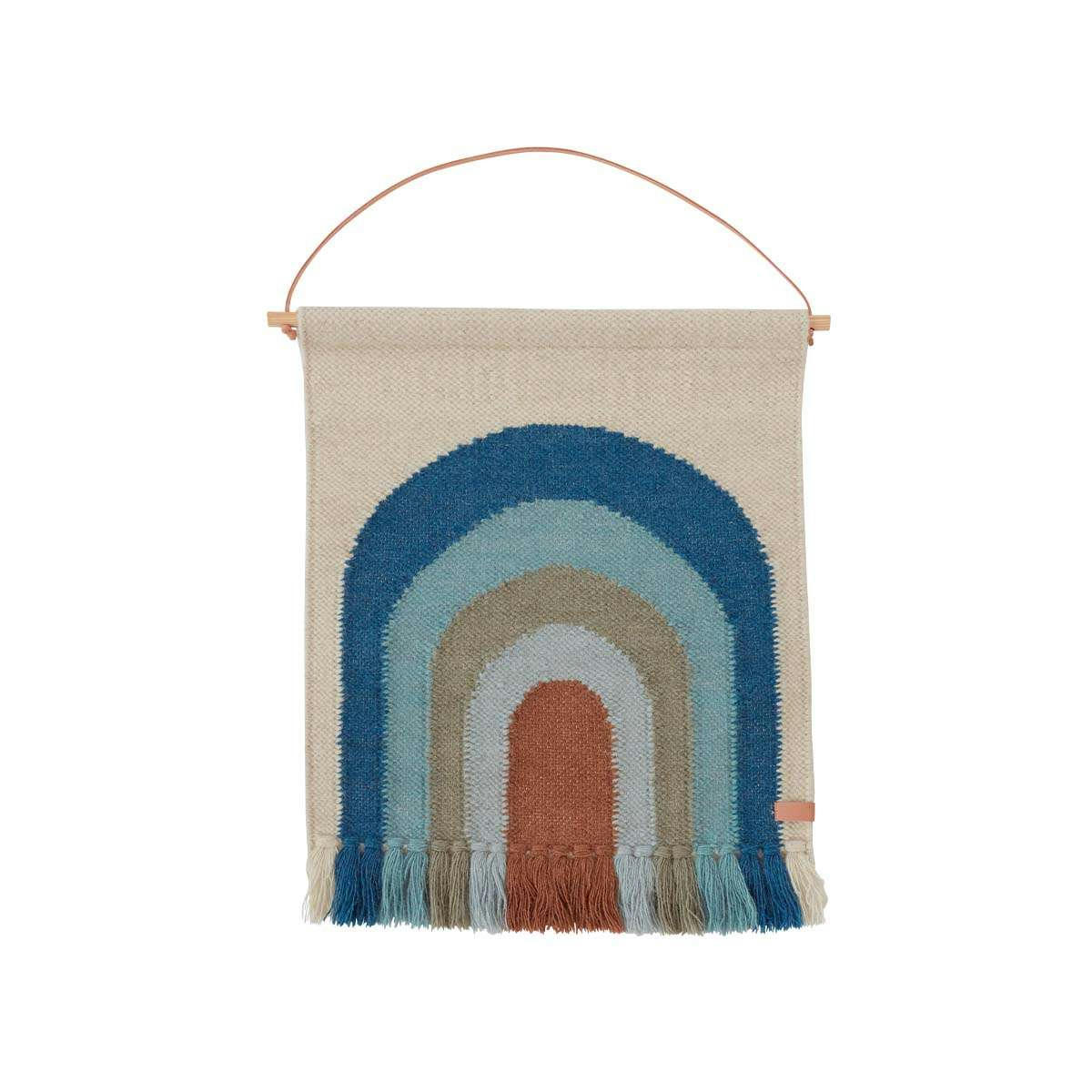 RAINBOW - tapis mural multicolore en laine et coton H69x55cm