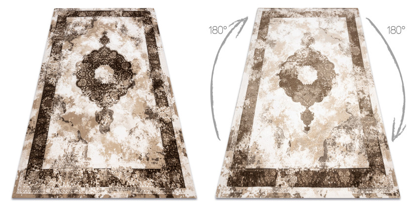 Dywan AKRYL VALENCIA 9987 ORNAMENT, RAMKA, przecierany, vintage 80x150 cm