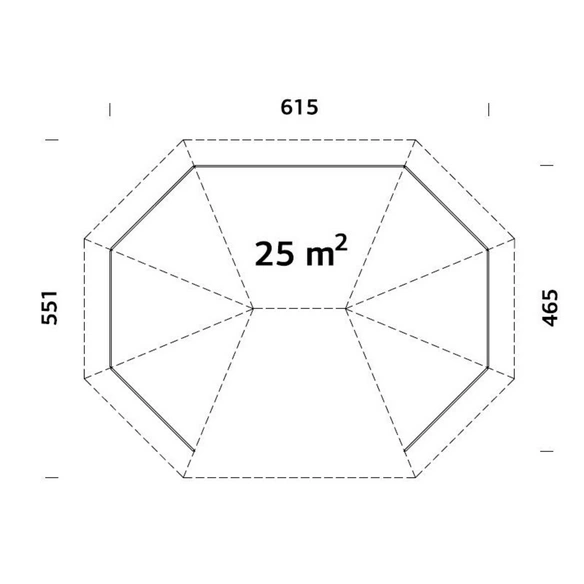 Pavillon »Betty«, Walmdach, achteckig, BxHxT: 615 x 362 x 467 cm