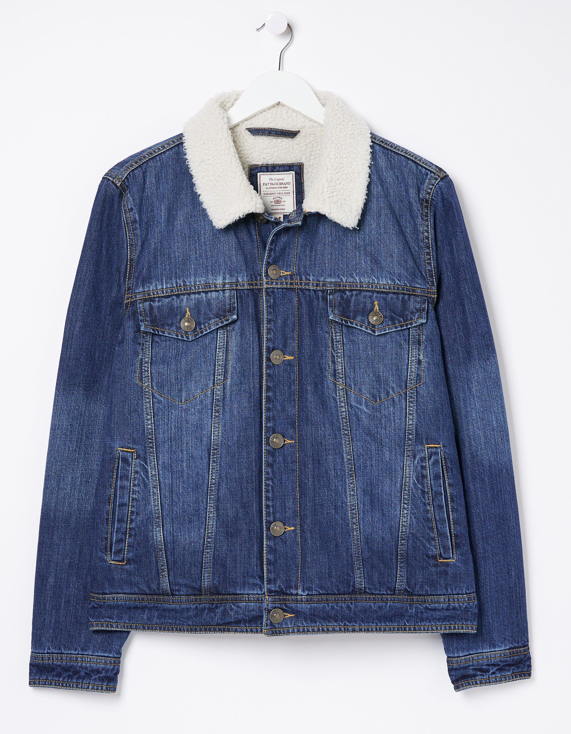 Mid Wash Borg Denim Jacket
