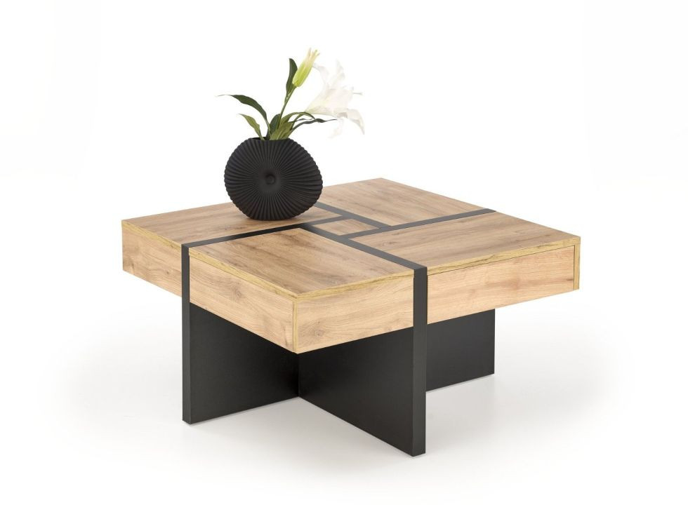 Stolik kawowy SEVILLA S 80x80 dąb craft/czarny