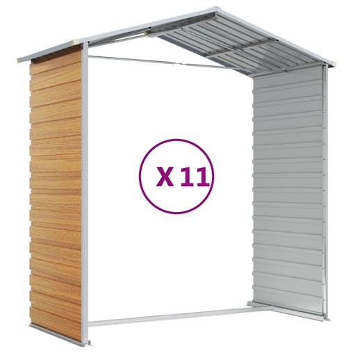 NNEVL Garden Shed Light Brown 191x980x198 cm Galvanised Steel