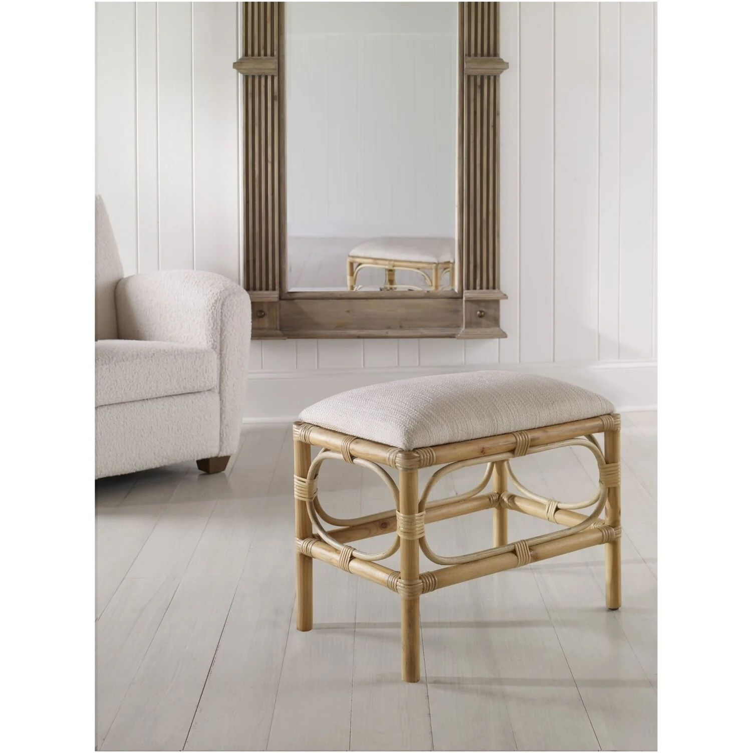 Uttermost 236-LAGUNA-BENCH-SMALL Laguna 24 Wide Framed Striped Bench
