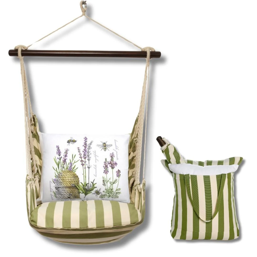 Magnolia Casual Swing Set 4 piece - Summer Palms Stripe w/ Beehive