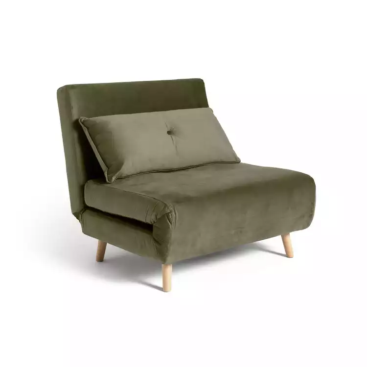 Habitat Roma Velvet Fabric Chairbed - Sage Green