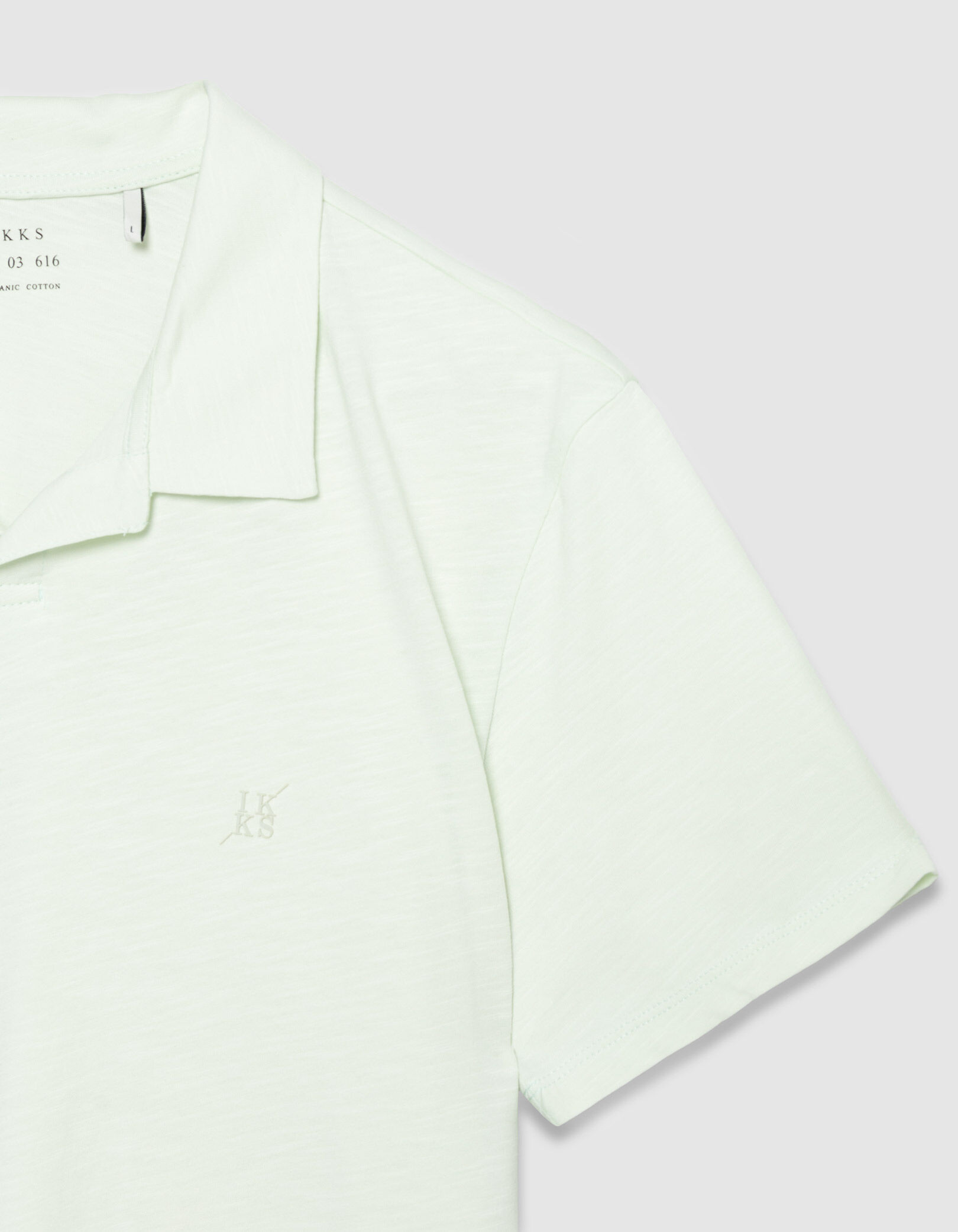 Polo manches courtes beige coton bio flammé Homme