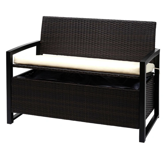 Sitzbank mit Sitzkissen »MVG-F39«, BxHxT: 117 x 87 x 57, 2-Sitzer, braun, mit Staufach