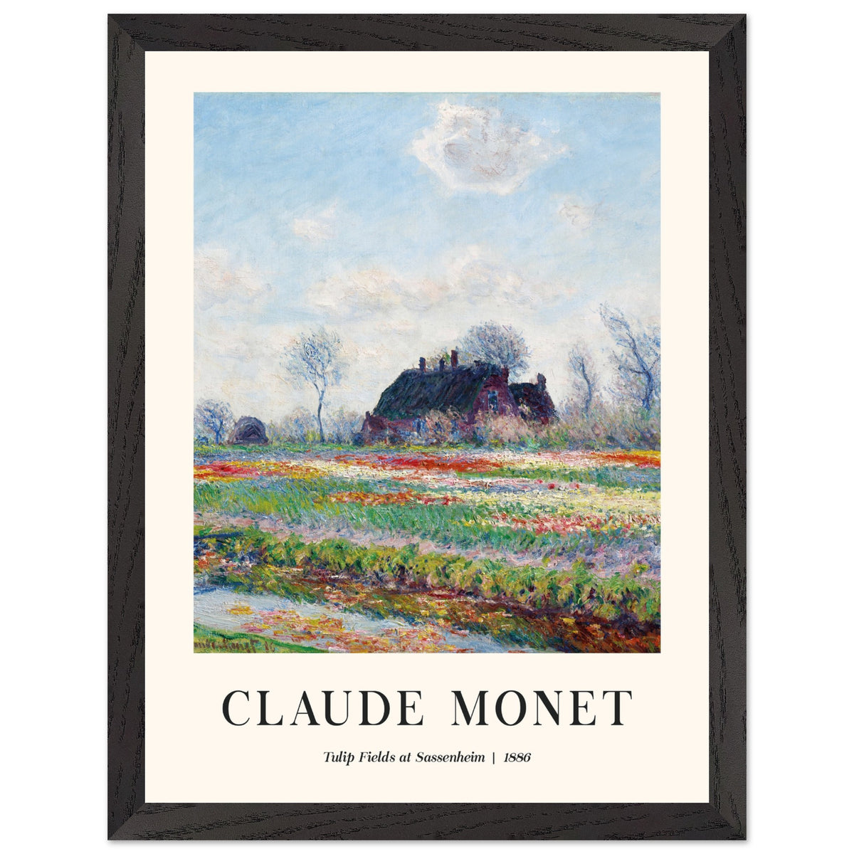 Artfulprints Poster met Lijst Claude Monet - Tulip fields at Sassenheim  - 30x40 cm - Meerkleurig