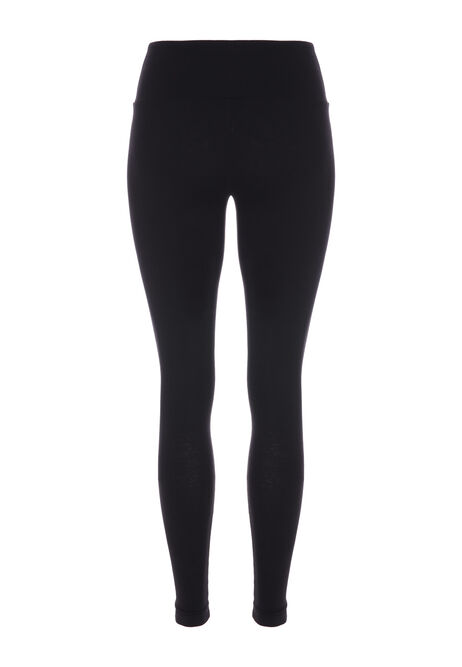 Womens Black Wide Waistband Leggings