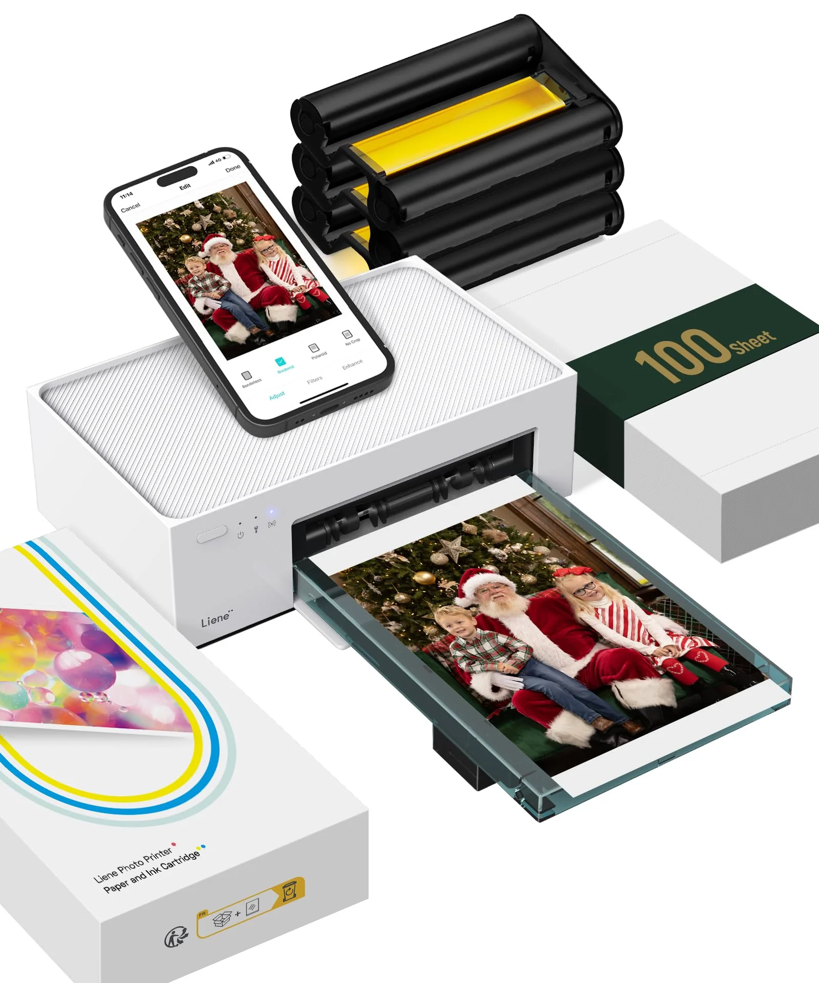 Liene 46 Photo Printer with Wi-Fi, 100 Sheets, Thermal-Dye Sublimation, for iPhone  Android