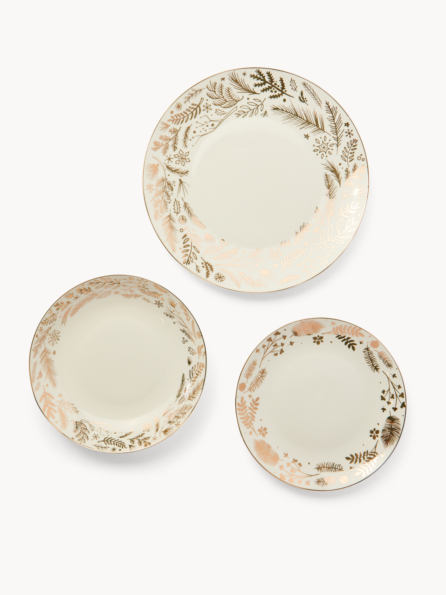 Set 18 piatti new bone china decoro foliage