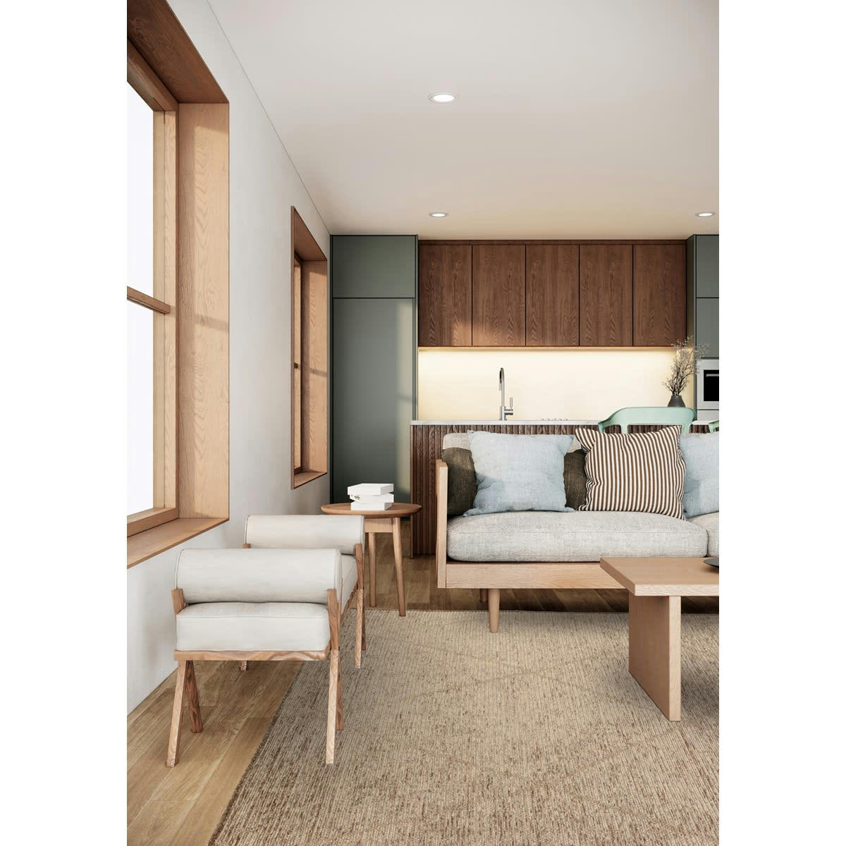 BLUEBERRY - Tapis de salon en jute marron 200x290 cm