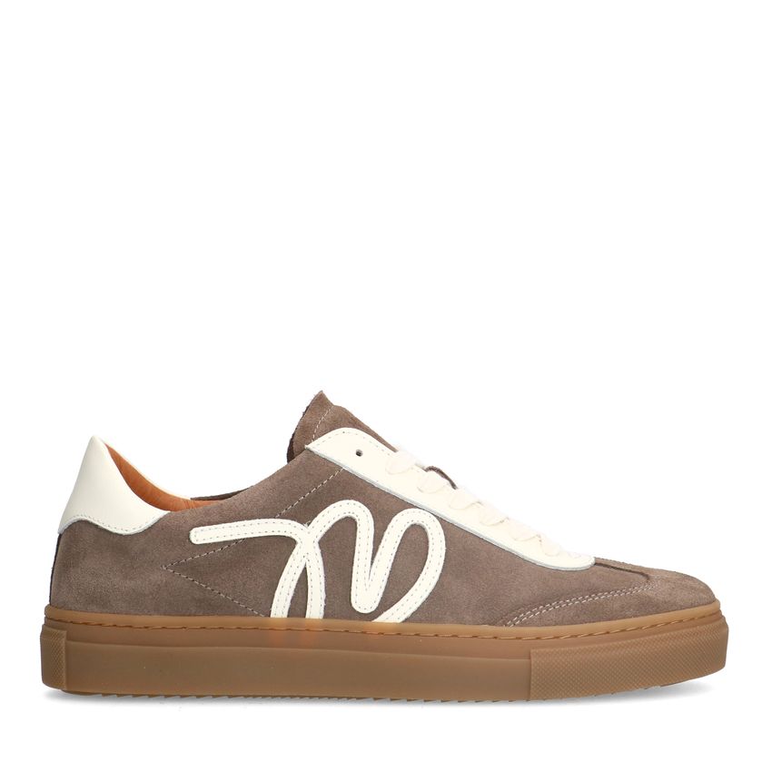 Manfield Bruine suède sneakers