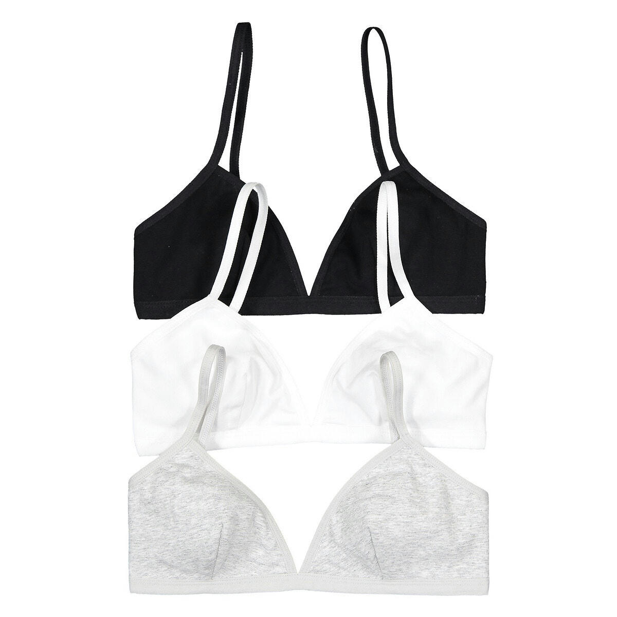 Lot de 3 soutiens-gorge forme triangle en coton