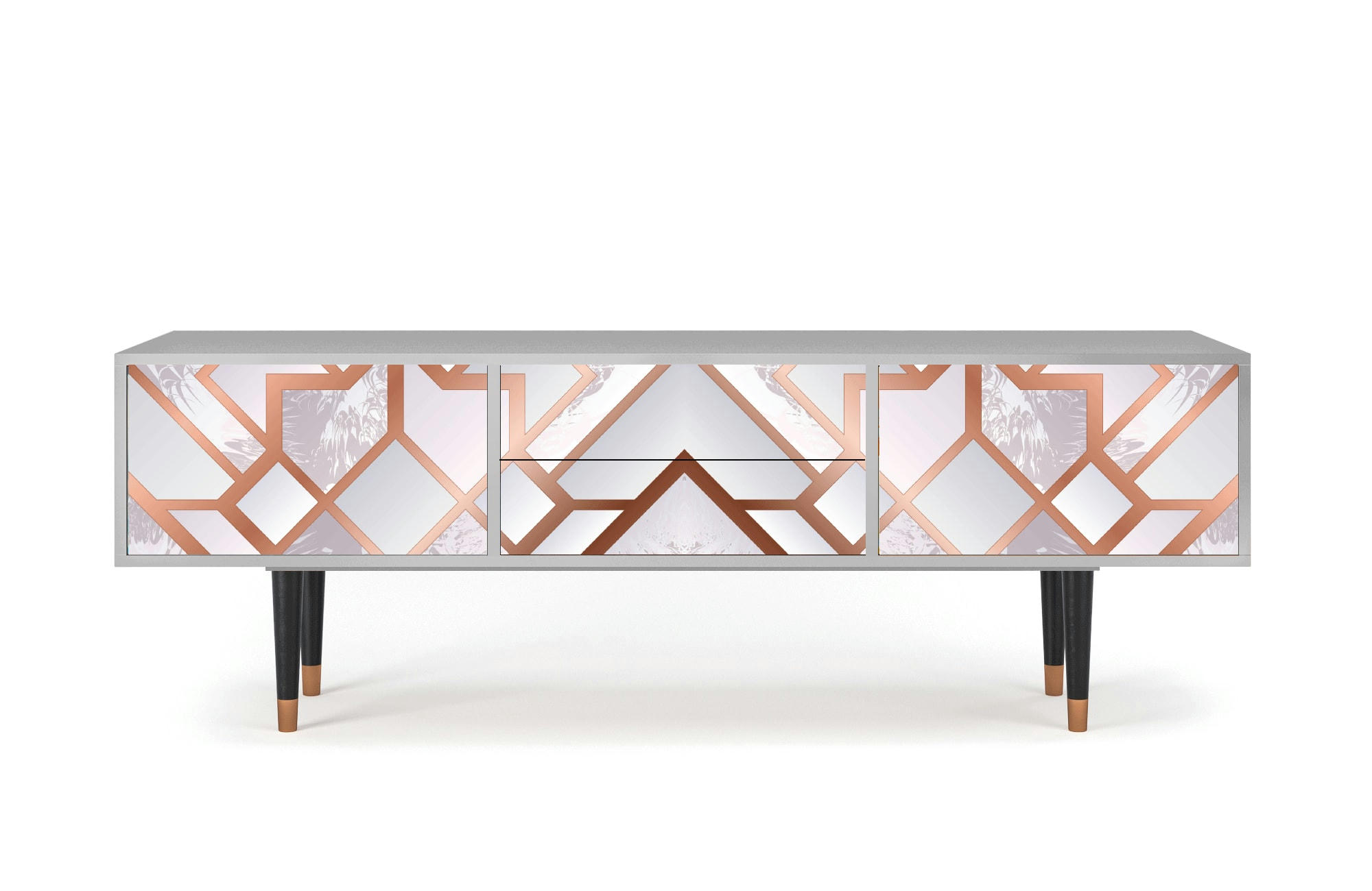 PASTEL FAIRYTALE - Meuble TV  rose clair 2 tiroirs et 2 portes L 170 cm