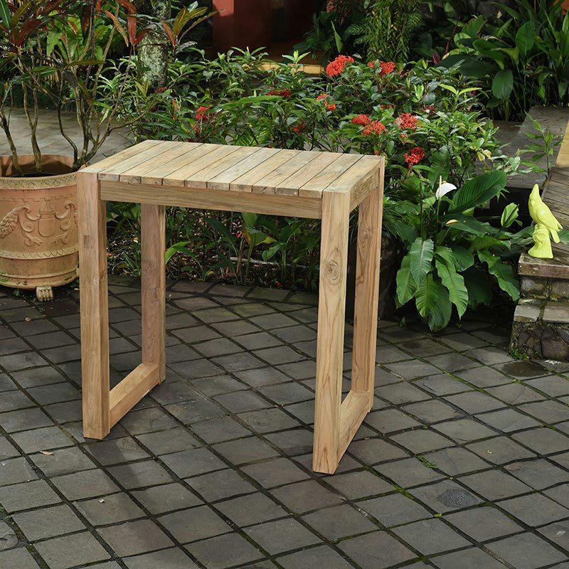 TOSCAGNE - Table haute en teck recyclé 100 cm