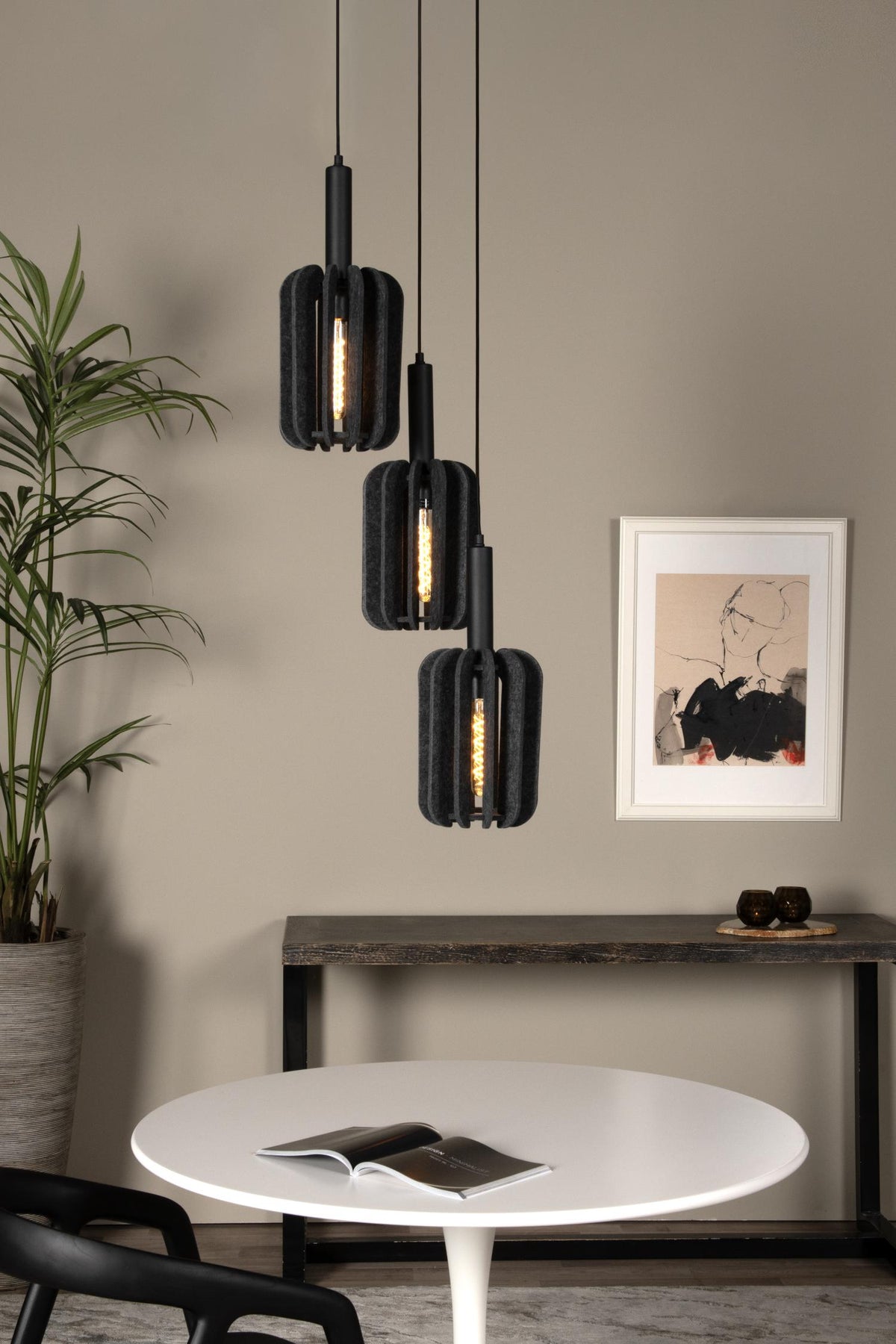 Lucide hanglamp RAFAL - 3xE27 - Grijs